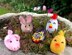 PDF KNITTING PATTERN Farm Yard Creme Egg Covers EASY Set Of 4 Pig Chick Bunny EASTER Oreo Egg