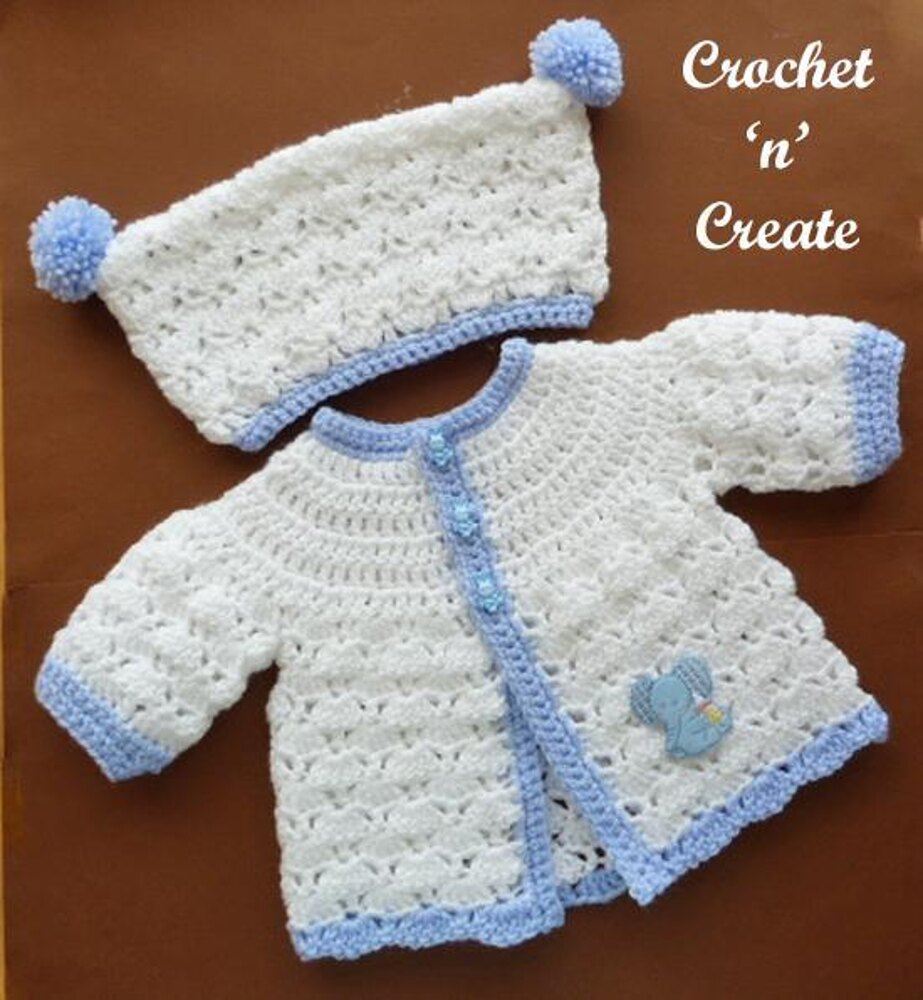 New Born Crochet Set (Blue & Grey) – Elizabeth's Woodwork