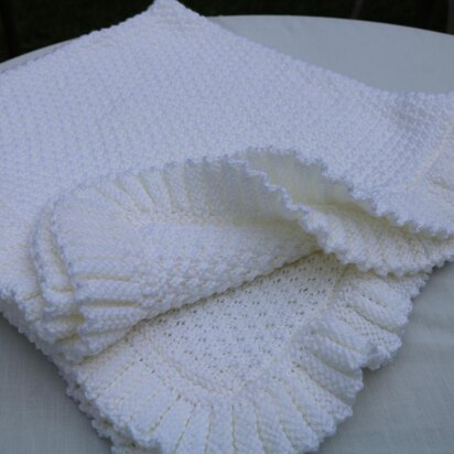 Baby Blanket with Ruffle Edge.