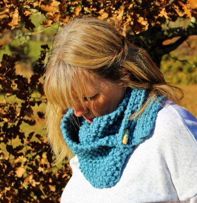 Winter Blues Double wrap Scarf with Toggle