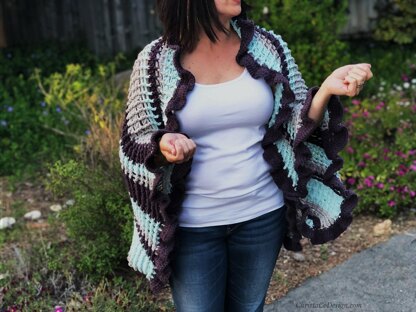 Strisce Ruffle Edge Wrap Crochet pattern by ChristaCoDesign