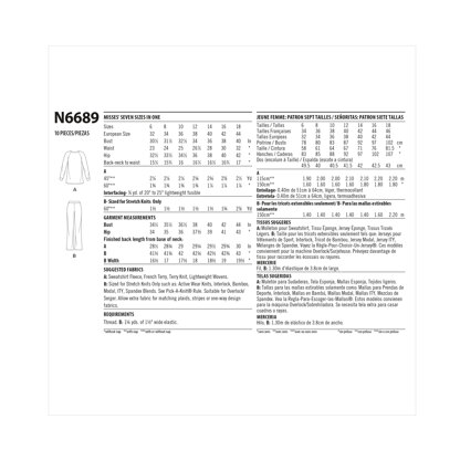 New Look N6689 Misses' Sportswear N6689 - Paper Pattern, Size A (6-8-10-12-14-16-18)