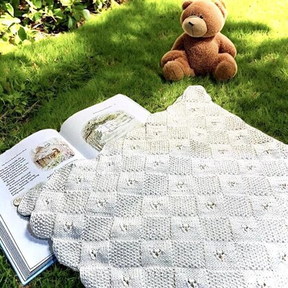 Eyelet Hearts Baby Blanket