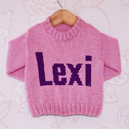 Intarsia - Lexi Moniker Chart - Childrens Sweater