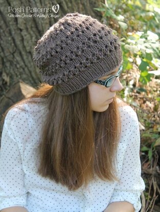 Eyelet Lace Hat Knitting Pattern 371