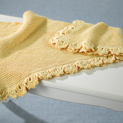 384 Golden Baby Blanket - Crochet and Knitting Pattern for Kids in Valley Yarns Goshen