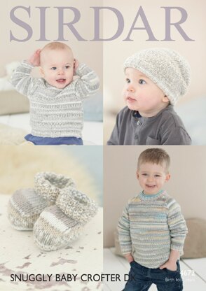 Sweater, Hat and Bootees in Sirdar Snuggly Baby Crofter DK - 4672- Downloadable PDF