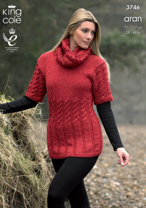 Tunic, Cardigan and Snood in King Cole Fashion Aran - 3746