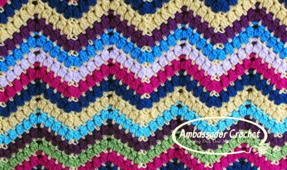 Jessica's Rainbow Ripple Afghan