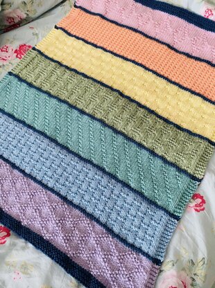 Colorful Sample Blanket Knitting pattern by Knit Sew Make | LoveCrafts