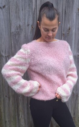 Chunky knit sweater rose cream