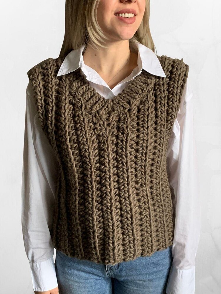 Wow Chunky Vest Crochet pattern by Wilma Westenberg | LoveCrafts