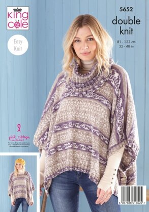 Poncho, Snood and Shawl in King Cole Fjord DK - 5652 - Leaflet