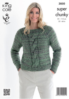 Cardigan and Top in King Cole Super Chunky - 3850