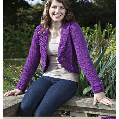 Knitted Shawl Collared Bolero in Twilleys Freedom Wool - 9160