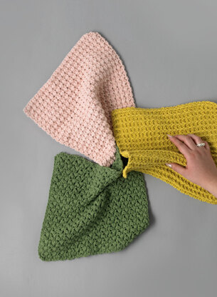 Crochet Dishcloths - Free Crochet Pattern for Home in Paintbox Yarns Recycled Cotton Worsted by Paintbox Yarns