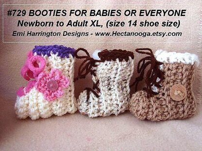 729 BOOTIES OR SLIPPERS, Baby, child, adult