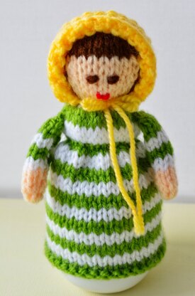 Victorian Doll Egg Cosy Knitting Pattern - Doll Knitting Pattern