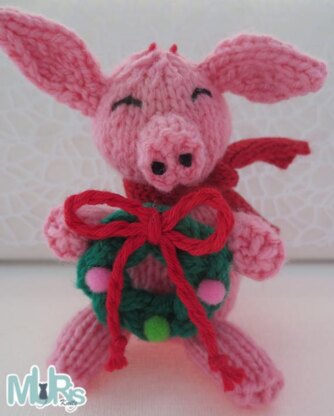 Perky Holiday Pig Ornament