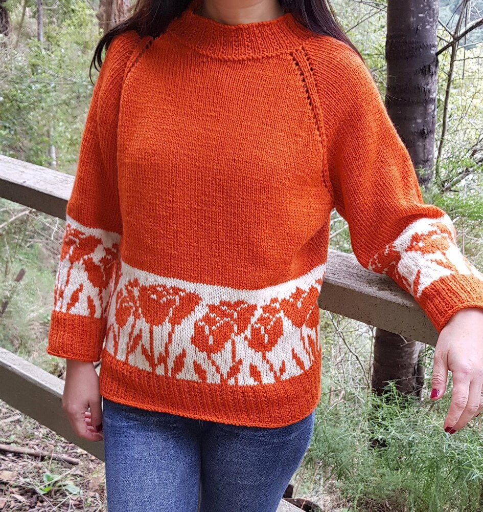 Blossom Tulip Jumper Knitting pattern by Jade (Jie) | LoveCrafts