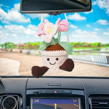 Smiling Tulip Basket Car Hanging