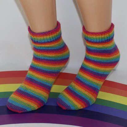 Mens Very Easy No Heel Rainbow Socks Circular