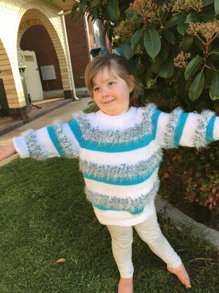 Child’s Furry Top Down Raglan Jumper 2T-12yrs