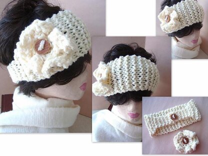 336, KNITTED HEADBAND AND KNITTED FLOWER