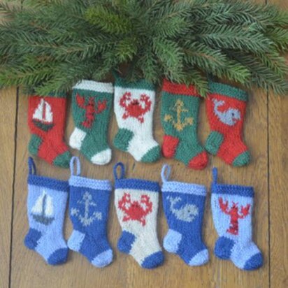 Nautical Christmas Stocking Ornament Pattern Set