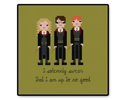 Harry, Ron, and Hermione - PDF Cross Stitch Pattern