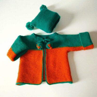 Garter stitch Baby Jacket and Hat