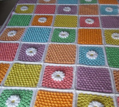 Daisy Cluster Squares Lap Blanket
