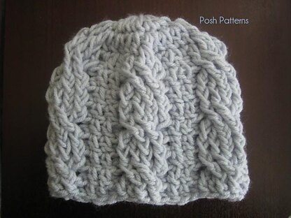 Crochet Cable Baby Beanie Pattern 260