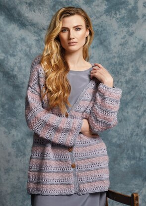 Taro Cardigan in Rowan Creative Linen, Fine Lace & Kidsilk Haze  - ZB298-00003-UK - Downloadable PDF