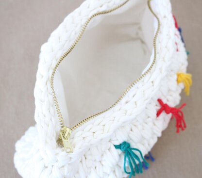 Zip Clutch with Colorful threads