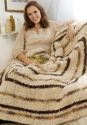 Textured Crochet Throw in Red Heart Light & Lofty Solids and Multis - LW2384