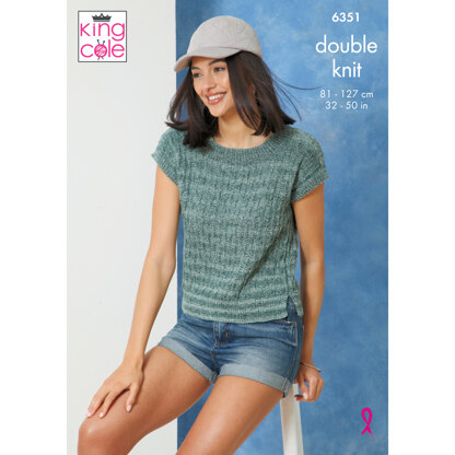 Sweater and Top knitted in King Cole Jamboree DK - P6351