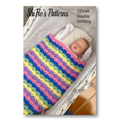 Shell stitch baby blanket crochet pattern # 644