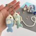 Crochet fish pattern keyring Amigurumi bag charm keychain Car mirror hanging decor