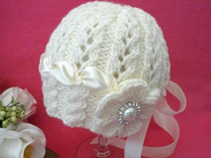 Lace Knitting Pattern Baby Hat and Baby Shoes