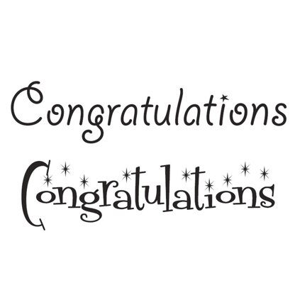Woodware Just Words Congratulations Stamp 1.5in x 3in