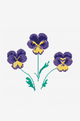 Viola Pansies in DMC - PAT0649 - Downloadable PDF