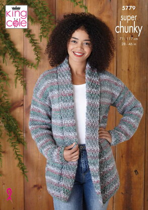 Jacket and Sweater Knitted in King Cole Super Chunky - 5779 - Downloadable PDF
