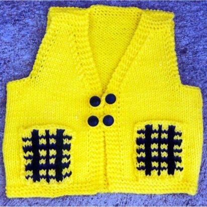 Child's Vest with Plaid Pockets