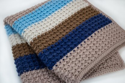 Farmhouse Even Moss Stitch Crochet Blanket