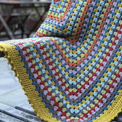 Mustard Granny Square Blanket