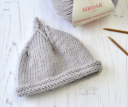 Preemie Classic Pixie Beanie in Sirdar Cashmere Merino Silk DK