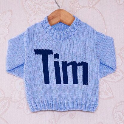 Intarsia - Tim Moniker Chart - Childrens Sweater