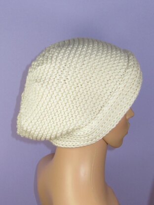 Chunky Rib Cuff Garter Stitch Tam Hat