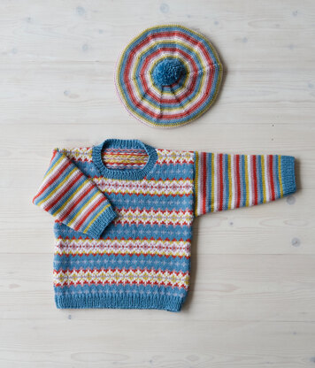 Fairground Fairisle - Layette Knitting Pattern For Toddlers in Debbie Bliss Baby Cashmerino by Debbie Bliss